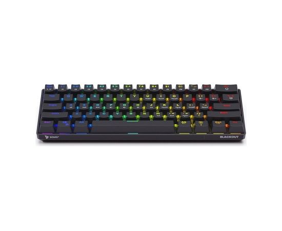 SAVIO Mechanical Keyboard BLACKOUT Blue (Outemu Blue), black