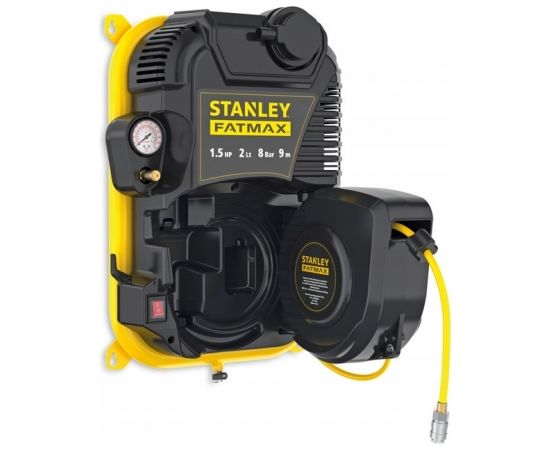 Stanley Bezeļļas kompresors montāžai pie sienas FATMAX 1.5Zs, 8Bar, 2L, 160ltr./min., 8215410STF585