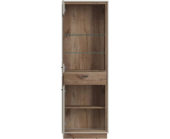 Vitrīna RIVERO 68x40xH201cm, ozols/pelēks Vitrīnas