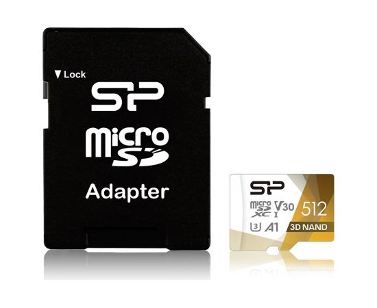 Silicon Power Superior Pro Colorful memory card 512 GB MicroSDXC Class 10 UHS-I + SD adapter (SP512GBSTXDU3V20AB)