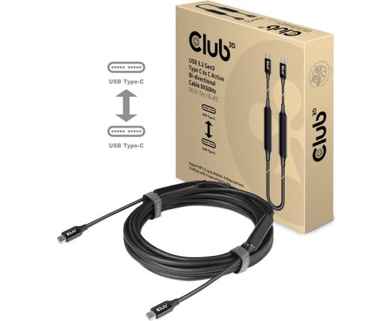 Club 3d CLUB3D USB 3.2 Gen2 Type C to C Active Bi-directional Cable 8K60Hz M/M 5m/16.4ft