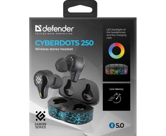 HEADPHONES DEFENDER BLUETOOTH CYBERDOTS 250 GAMING BLACK