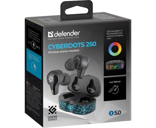 HEADPHONES DEFENDER BLUETOOTH CYBERDOTS 250 GAMING BLACK