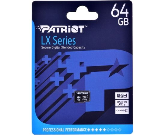 Patriot Memory PSF64GMDC10 memory card 64 GB MicroSDXC UHS-I Class 10