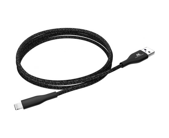 Maclean IOS MFi Cable Charging Data Transfer Fast Charge USB 2.4A Black 1m 5V 2.4A Nylon