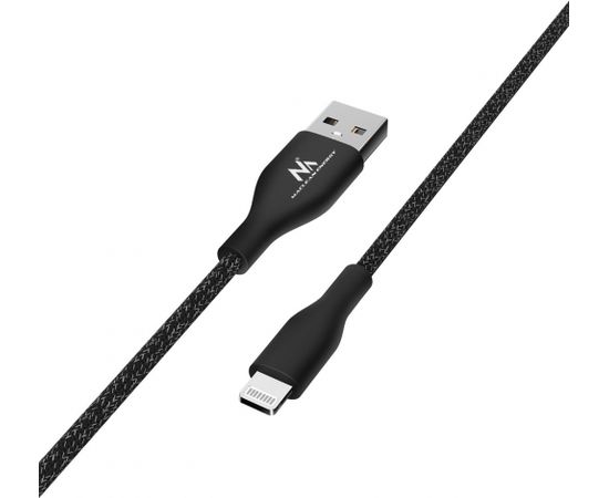 Maclean IOS MFi Cable Charging Data Transfer Fast Charge USB 2.4A Black 1m 5V 2.4A Nylon