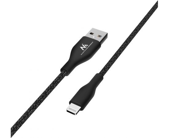 Maclean IOS MFi Cable Charging Data Transfer Fast Charge USB 2.4A Black 1m 5V 2.4A Nylon