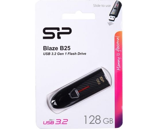 Silicon Power Blaze B25 USB flash drive 128 GB USB Type-A 3.2 Gen 1 (3.1 Gen 1) Black
