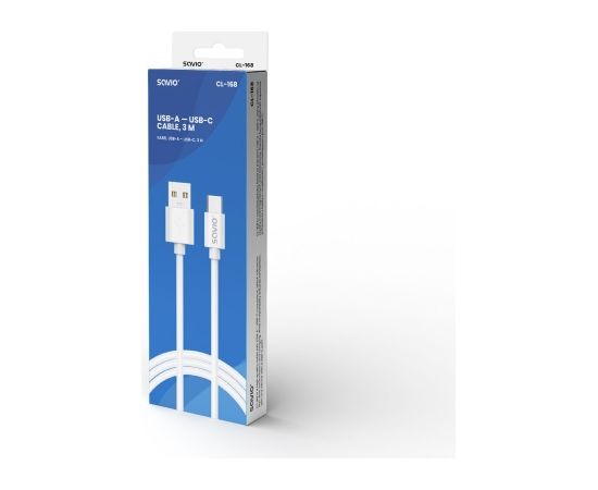 USB cable 2 m USB 2.0, USB A - USB C White SAVIO CL-168