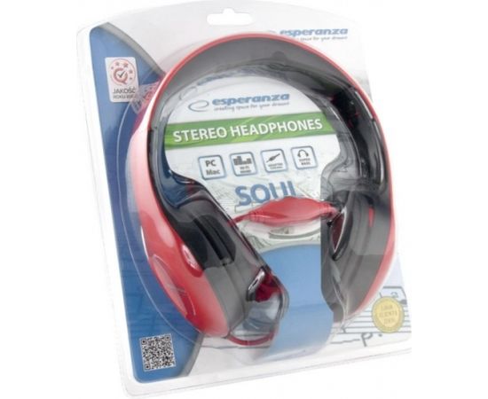 Esperanza EH138R headphones/headset Head-band Black,Red