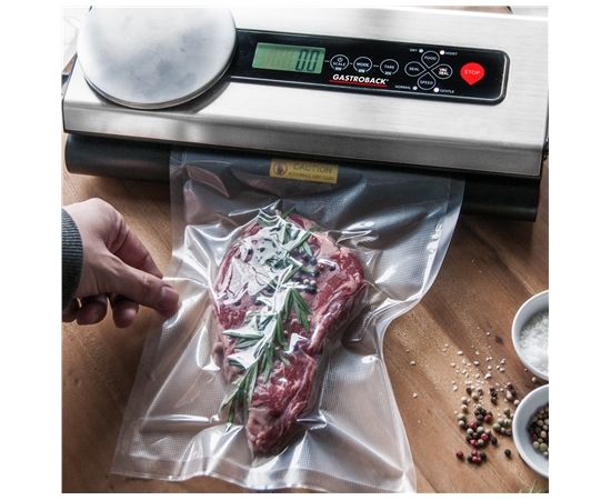 Gastroback Vacuum sealer with scale  46012 Stainless steel/ black, 110 W