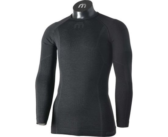 Mico Man LS Round Neck SuperThermo Merino / Melna / S / M