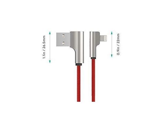 AUKEY CB-AL01 Red OEM Cable Quick Charge Lightning-USB | 2m | MFi Apple