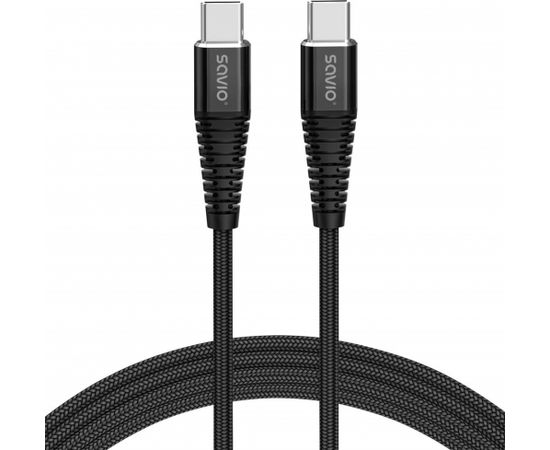 Savio CL-160 USB cable 2 m USB 2.0 USB C - USB C Black