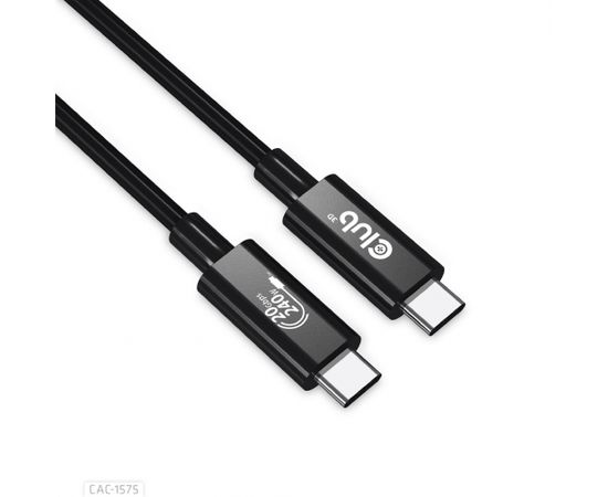 Club 3d Club3D CAC-1575  USB4 GEN2X2 TYPE-C BI-DIRECTIONAL CABLE 4K60HZ,DATA 20GBPS, PD 240W(48V/5A) EPR M/M 2M/6.56FT