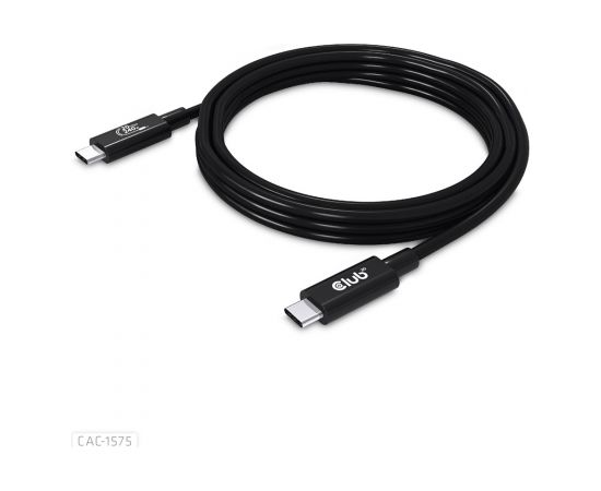 Club 3d Club3D CAC-1575  USB4 GEN2X2 TYPE-C BI-DIRECTIONAL CABLE 4K60HZ,DATA 20GBPS, PD 240W(48V/5A) EPR M/M 2M/6.56FT