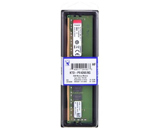 Kingston Technology KTD-PE426E/8G memory module 8 GB 1 x 8 GB DDR4 2666 MHz ECC