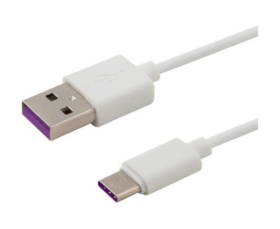 Savio USB – USB type C cable 5A, 1m CL-126 White