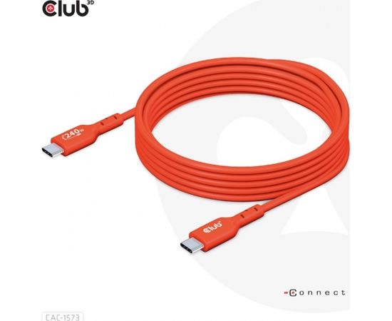 Club 3d Club3D CAC-1573 USB2 TYPE-C BI-DIRECTIONAL CABLE, DATA 480MB, PD 240W(48V/5A) EPR M/M 2M/6.56FT