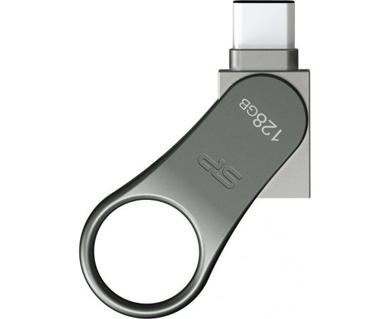 Silicon Power Mobile C80 USB flash drive 128 GB USB Type-A / USB Type-C 3.0 (3.1 Gen 1) Titanium