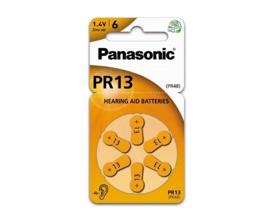 Panasonic батарейка для слухового аппарата PR13L/6DC