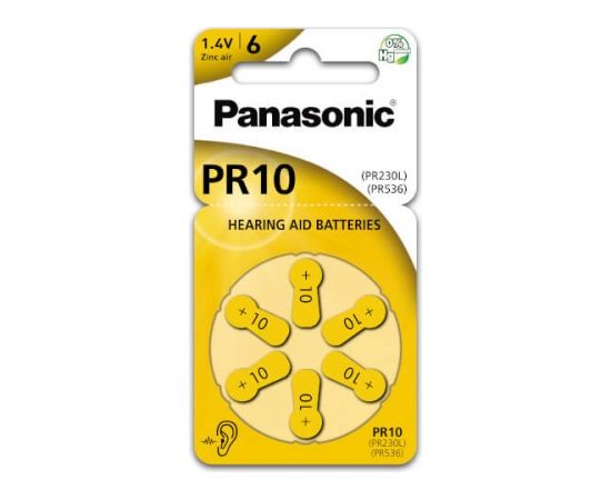 Panasonic батарейка для слухового аппарата PR10L/6DC