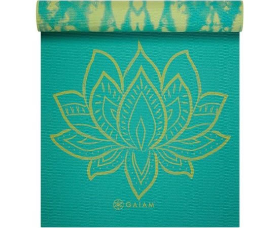 Double-sided Vingrošanas paklājiņš GAIAM Turquoise Lotus 6 MM 62344