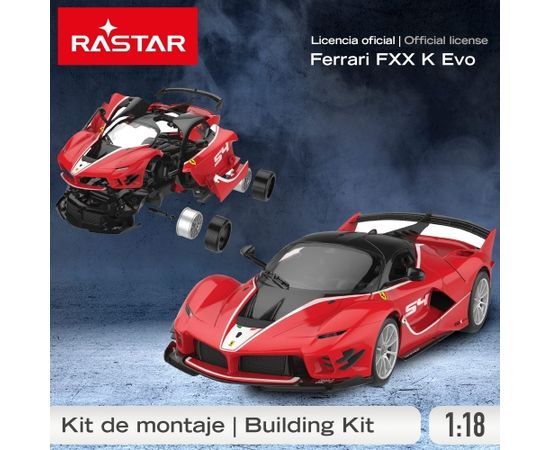 Rastar Radio vadāmā mašīna Konstruktors FERRARI FXX  (red) 1:18 8+ CB46980