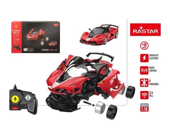 Rastar Radio vadāmā mašīna Konstruktors FERRARI FXX  (red) 1:18 8+ CB46980