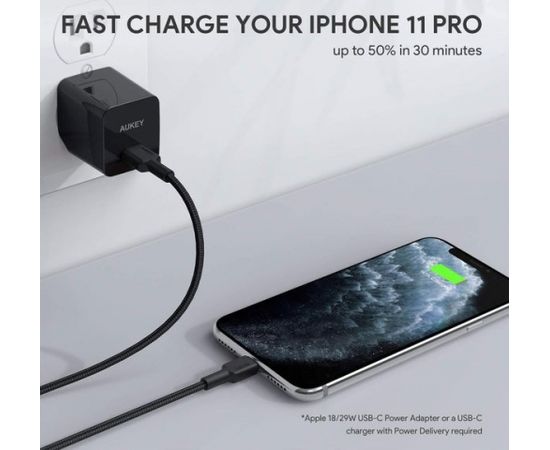 AUKEY CB-CL03 USB cable Quick Charge USB C-Lightning | 2m | Black