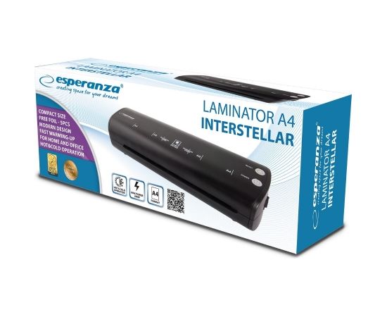 Esperanza A4 Hot  / cold laminator 250 mm/min Black