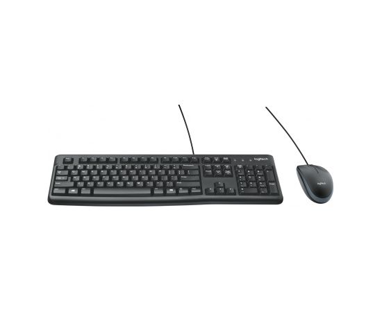 Logitech Desktop MK120 keyboard Mouse included USB QWERTY UK International Black