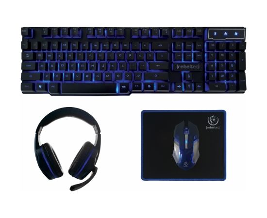 Rebeltec SHERMAN keyboard, mouse, pad, headphones for gamers combo