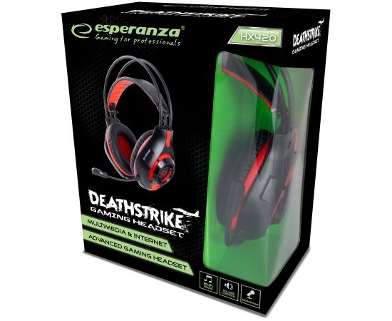 Esperanza EGH420R Headphones with microphone Headband Black, Red