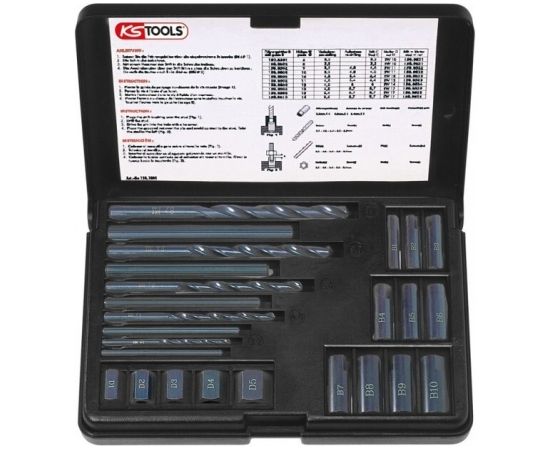 Kstools Ielauzto skrūvju izgriezēju komplekts, 25 gab., izmēriem no: M5-M16 KS TOOLS