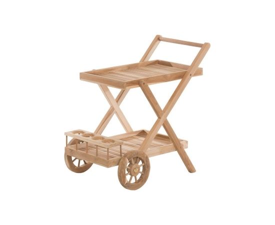 4Living Servēšanas ratiņu tīrkoks Žurnālu un kafijas galdiņi