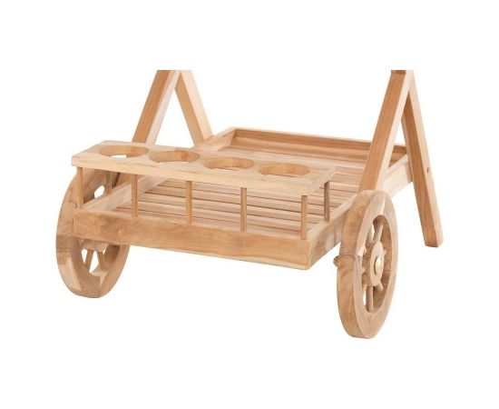 4Living Servēšanas ratiņu tīrkoks Žurnālu un kafijas galdiņi