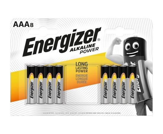 ENERGIZER ALKALINE POWER AAA LR03 BATTERIES 8 PIECES Baterijas un akumulatori