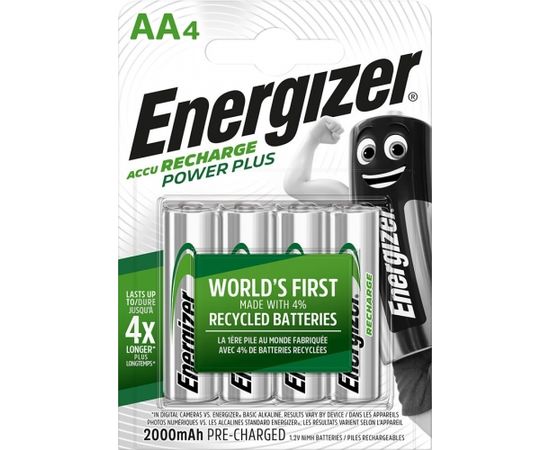 Energizer Accu Recharge Power Plus 2000 AA BP4 Rechargeable battery Nickel-Metal Hydride (NiMH)