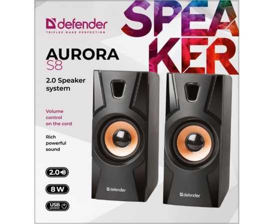 SPEAKERS DEFENDER AURORA S8 2.0 8W USB