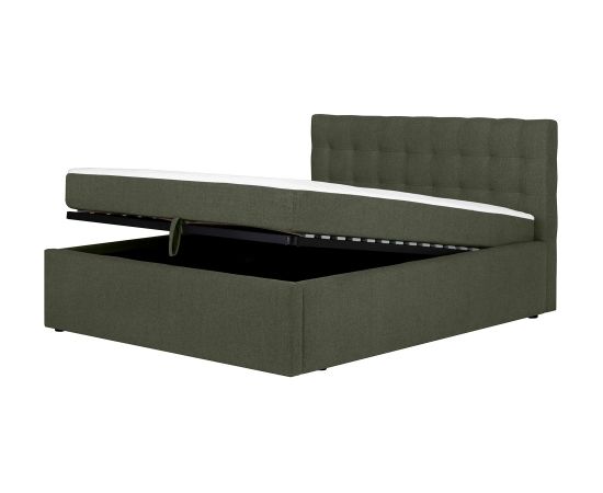Kontinentālā gulta LEENA 160x200cm, ar matraci, zaļa