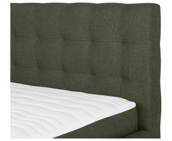Кровать LEENA 160x200см, с матрасом, зеленая