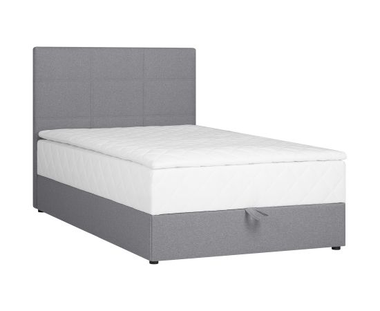 Kontinentālā gulta LEVI 120x200cm, ar matraci, pelēka