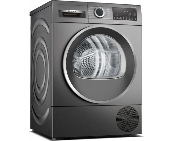 Bosch WQG245ARSN A++ 9kg Steam Black Veļas žāvētājs