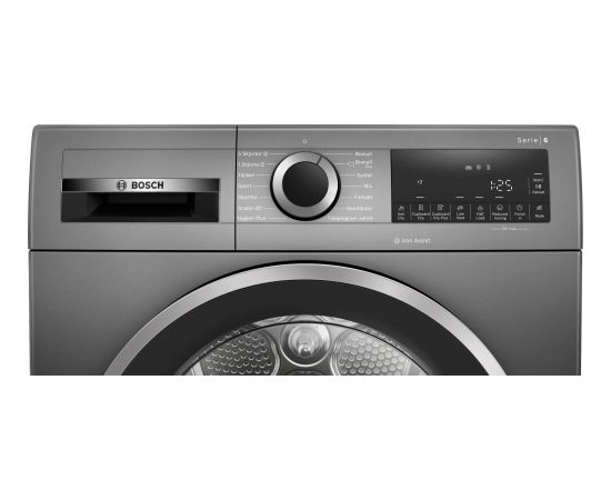 Bosch WQG245ARSN A++ 9kg Steam Black Veļas žāvētājs