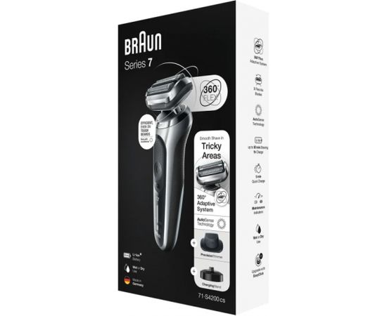 Braun 71-S4200cs Silver/Black bārdas skuveklis