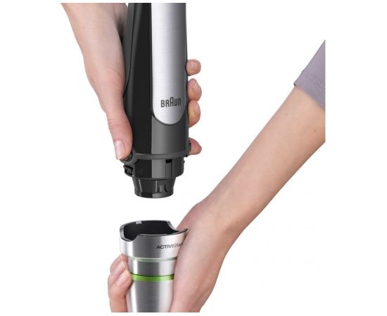 Braun Hand Blender MQ7000X MultiQuick Immersion Hand Blender, 1000 W, Black/Stainless Steel