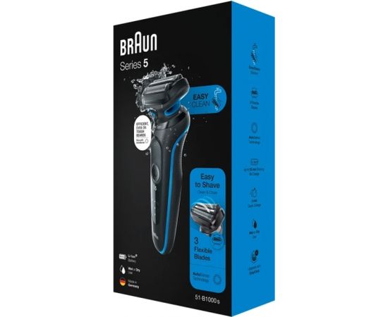 Braun 51-B1000s Black/Blue bārdas skuveklis