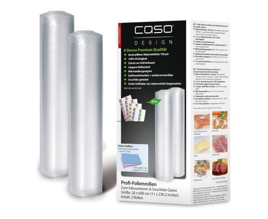 Caso Foil rolls 01223 2 units, Dimensions (W x L) 28 x 600 cm, Ribbed