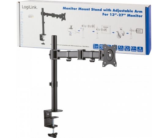 Logilink Desk Mount, BP0021, 13-27 ", Monitor Desk Mount, Maximum weight (capacity) 8 kg